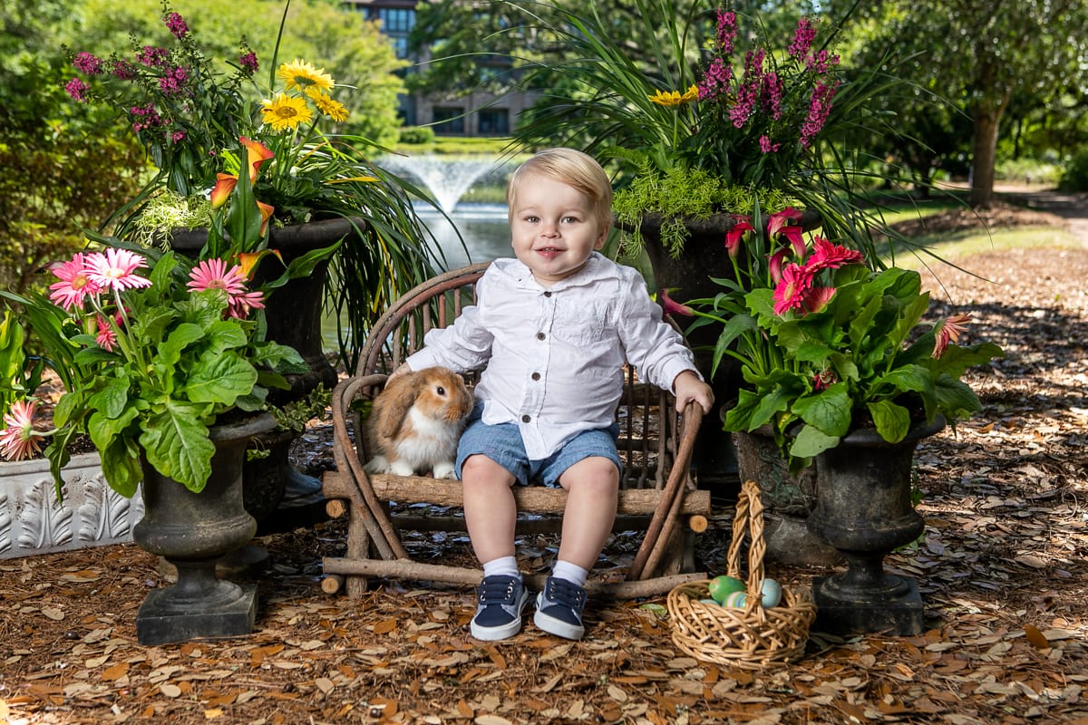 easter portraits with baby bunnies at the Grand Hotel