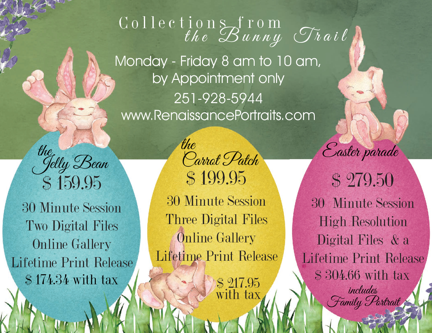 2026 EASTER Limited Edition Renaissance Portrait Studio's 2025 Limited Edition Private Session Price Menu p1
